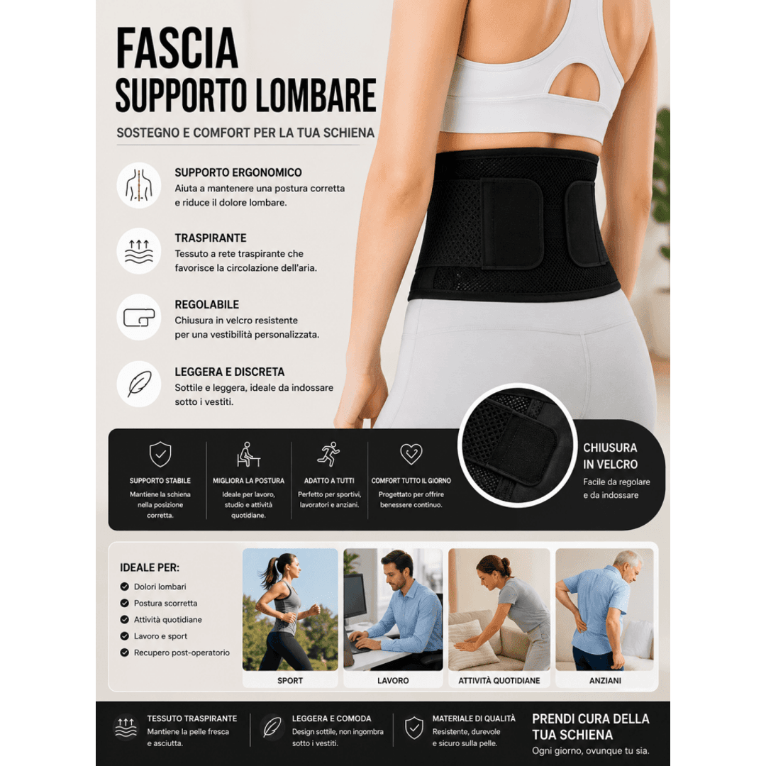 Cintura Supporto Schiena – Sostegno Lombare Regolabile 0ibj8a-wi cintura-supporto-schiena-sostegno-lombare-regolabile cintura lombare, fascia lombare, mal di schiena, postura, supporto schiena