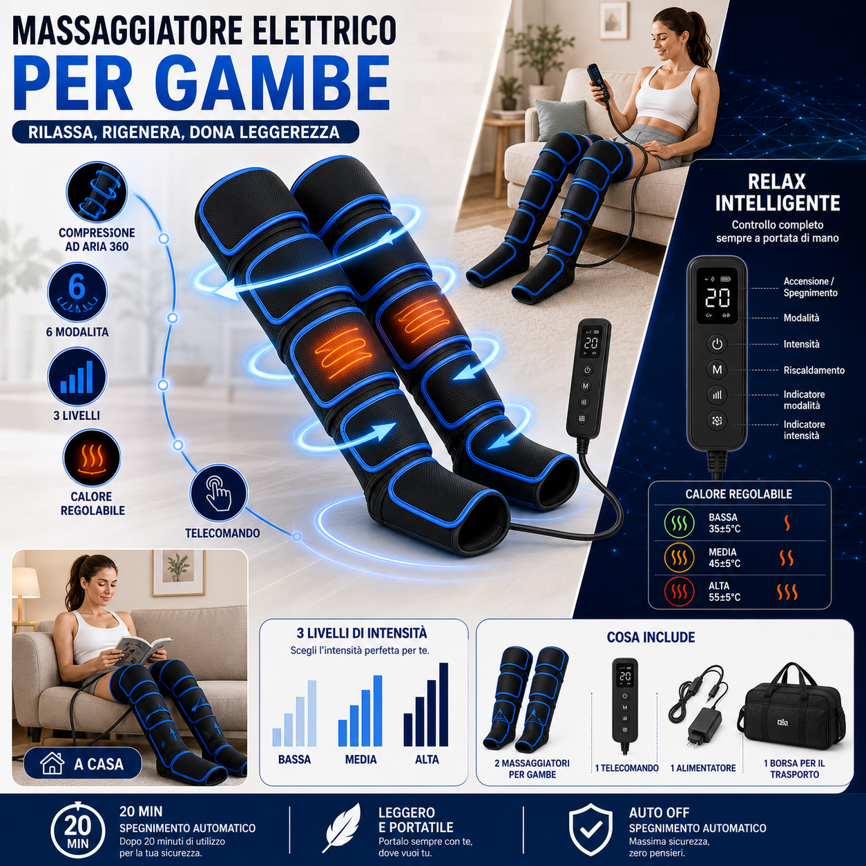 LegRelax Pro™ AYCS tecnologia da centro benessere per gambe leggere