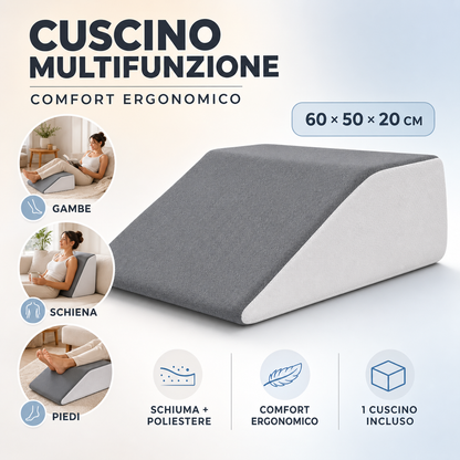 Dettaglio cuscino a cuneo regolabile – comfort e supporto per letto e divano