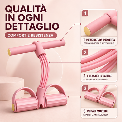 Fasce di Resistenza a 6 Tubi – Kit Elastici Multifunzione per Allenamento Fitness, Yoga e Palestra
