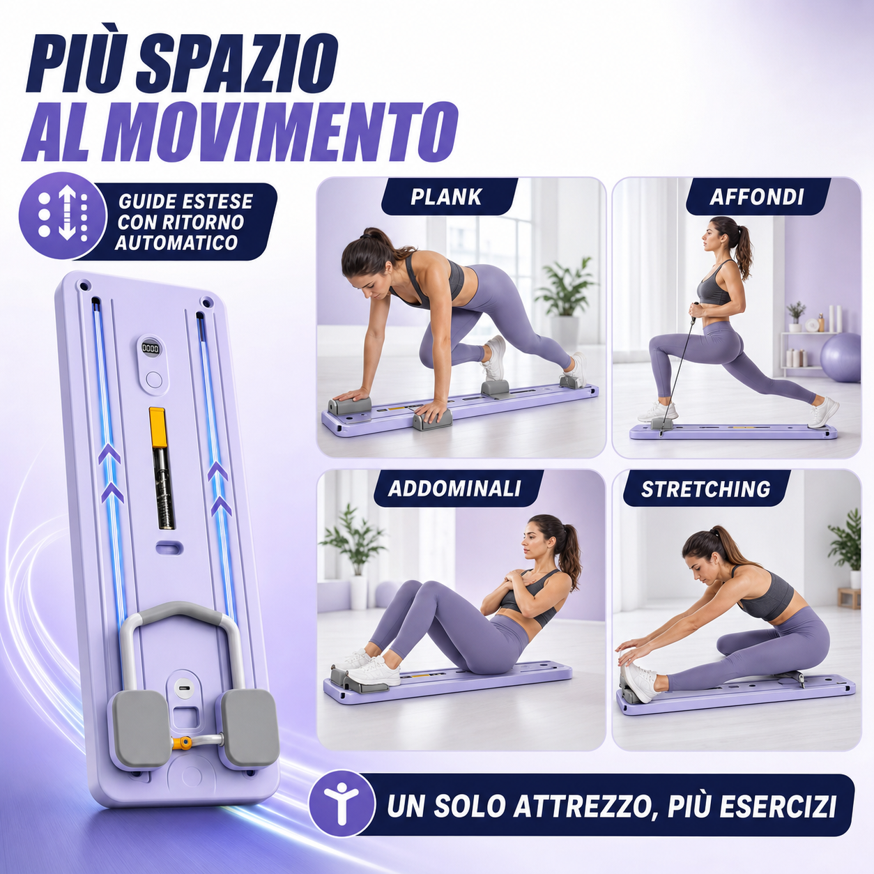 Tavola Pieghevole Multifunzione per Fitness – Allenamento Addominali, Core e Corpo Completo