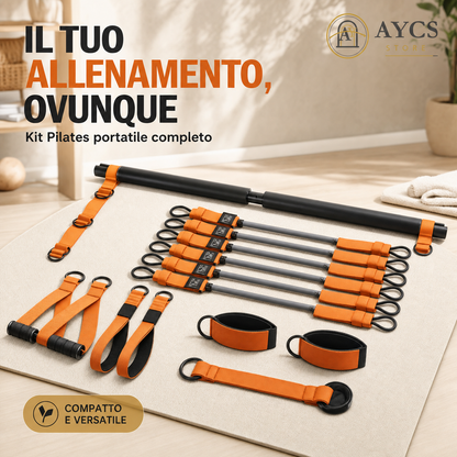 Set Bande di Resistenza per Yoga e Pilates – Barra Portatile e Kit Allenamento Completo
