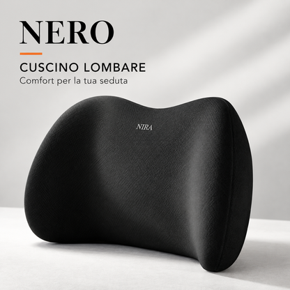 Cuscino lombare ergonomico nero in memory foam