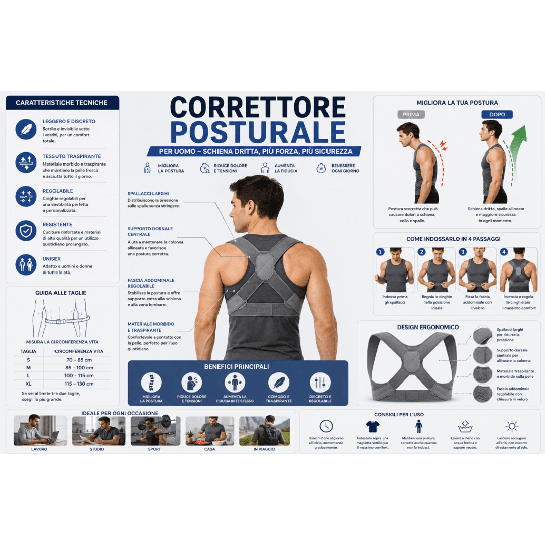 Correttore Posturale Regolabile per Schiena, Spalle e Collo 0ibj8a-wi correttore-posturale-regolabile-per-schiena-spalle-e-collo correttore posturale, correttoreposturale, doloreschiena, mal di schiena, postura, posturacorretta, schiena dritta, schienadritta, supporto posturale, supporto schiena