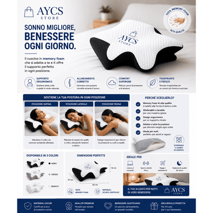 Cuscino Cervicale Ergonomico – Dormi meglio e svegliati senza tensioni al collo Cuscino per cervicale 0ibj8a-wi cuscino-cervicale-ergonomico-supporto-per-collo-e-riposo-migliore cervicale, cuscino, cuscino ergonomico, cuscino memory foam, cuscino ortopedico, cuscino per cervicale, dolore collo, maldicollo, promo, sonno migliore, supporto cervicale