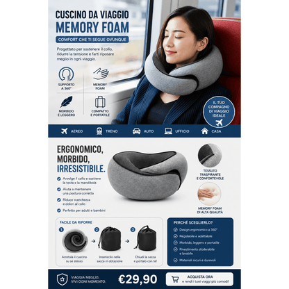 Cuscino da Viaggio Memory Foam – Supporto Collo Ergonomico 0ibj8a-wi cuscino-da-viaggio-memory-foam-supporto-collo-ergonomico aereo, auto, benessere, cura del corpo, cuscino a u, cuscino collo, cuscino memory foam, cuscino memory foam viaggio, CUSCINO VIAGGIO, ergonomico, lavabile, Neck Pillow, promo, relax, sfoderabile, smart working, supporto cervicale, Travel Pillow, treno, ufficio, viaggi lunghi