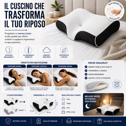 NeckCloud™ AYCS cuscino cervicale premium design spa per riposo profondo
