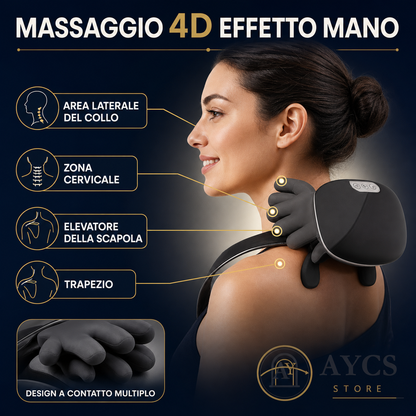 Massaggiatore per Collo e Spalle 4D Bionico Nero