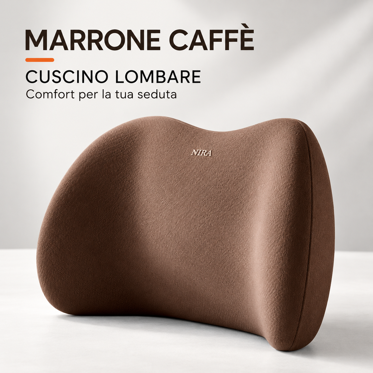 Cuscino lombare ergonomico marrone caffè in memory foam