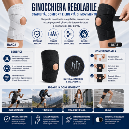 Mix quarta infografica — bianca/nera, 3 benefici, 3 passi, dettaglio tessuto, 4 momenti