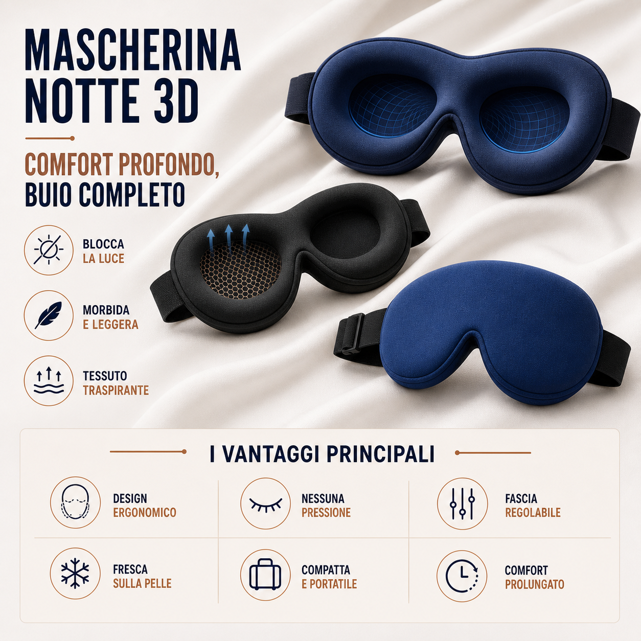 Infografica 5 vantaggi + struttura 3 strati + 4 colori