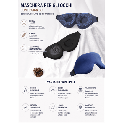 Mascherina Sonno 3D Memory Foam – Blocca Luce, Comfort Totale 0ibj8a-wi maschera-per-il-sonno-3d-in-memory-foam-blocca-luce-comfort-totale-ideale-per-casa-e-viaggio dormire meglio, maschera notte 3d, maschera notte ergonomica, maschera occhi notte, maschera oscurante, maschera sonno, meno stress, relax notte, sleep mask, sonno profondo