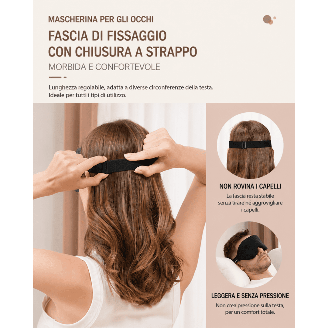 Mascherina Sonno 3D Memory Foam – Blocca Luce, Comfort Totale 0ibj8a-wi maschera-per-il-sonno-3d-in-memory-foam-blocca-luce-comfort-totale-ideale-per-casa-e-viaggio dormire meglio, maschera notte 3d, maschera notte ergonomica, maschera occhi notte, maschera oscurante, maschera sonno, meno stress, relax notte, sleep mask, sonno profondo
