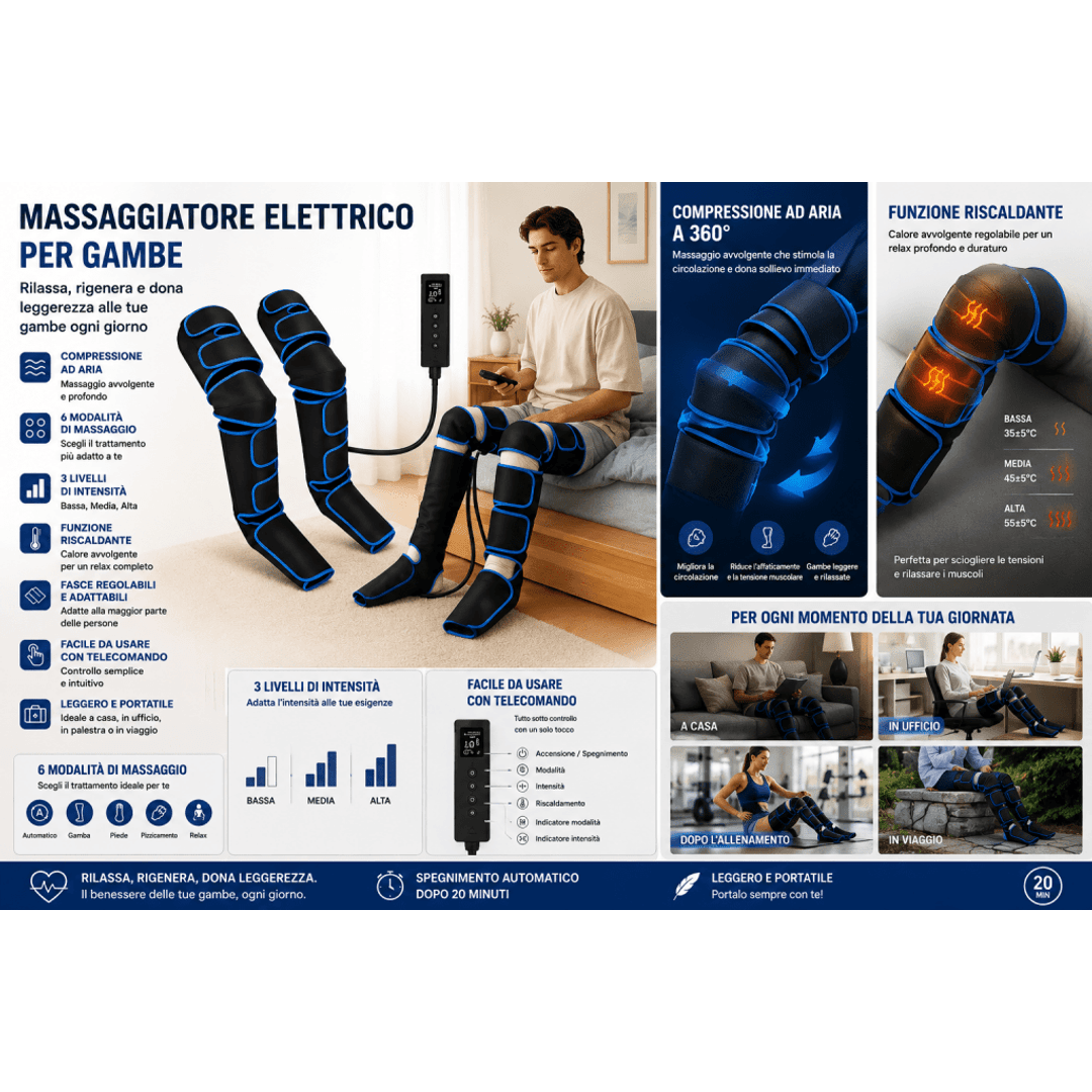 Massaggiatore Elettrico per Gambe con Compressione ad Aria e Calore 0ibj8a-wi massaggiatore-elettrico-per-gambe-con-compressione-ad-aria-e-calore circolazione gambe, compressione ad aria, fitness recovery, gambe pesanti, massaggiatore, massaggiatore elettrico, massaggiatore gambe con compressione, massaggiatore gambe riscaldante, massaggiatore per circolazione gambe, massaggiatore polpacci elettrico, massaggio gambe, massaggio riscaldante, recupero muscolare, rilassatore muscolare gambe, sport