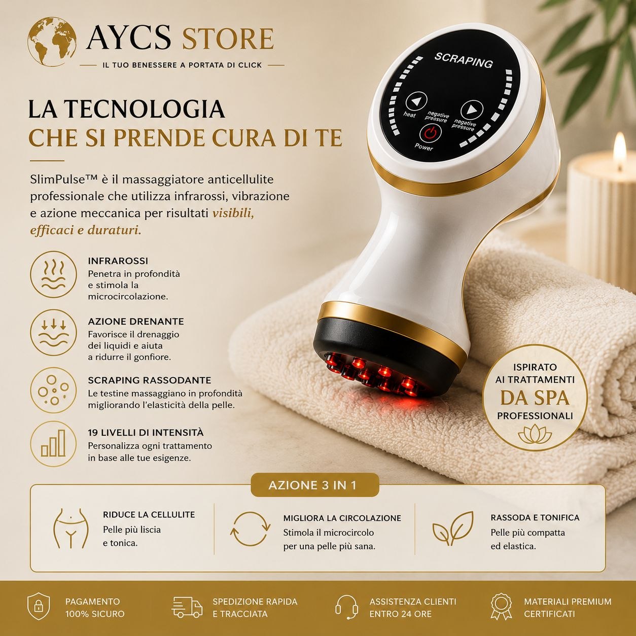 SlimPulse™ – Massaggiatore Anticellulite a Infrarossi da Spa Professionale