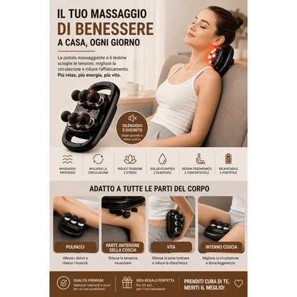 Pistola Massaggiante a 6 Teste – Massaggio Muscolare Profondo 0ibj8a-wi pistola-massaggiante-a-6-teste-massaggio-muscolare-profondo-aycs-store beauty tech, benessere, cervicale, cura del corpo, home wellness, massaggiatore, massaggio muscolare, pistola massaggianta, promo, recupero, recupero sportivo, relax muscolare, schiena, tensione muscolare, wellness