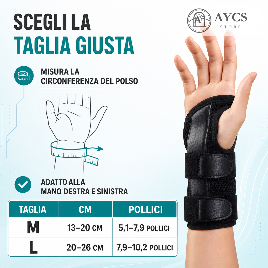Tutore Stabilizzatore per Polso – Supporto per Tunnel Carpale, Tendinite e Artrite