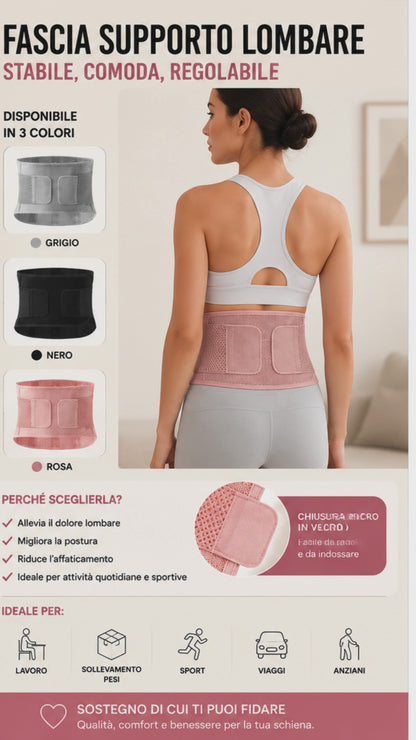 LumbarFlex Pro™ – Cintura Supporto Lombare Regolabile per Postura e Comfort