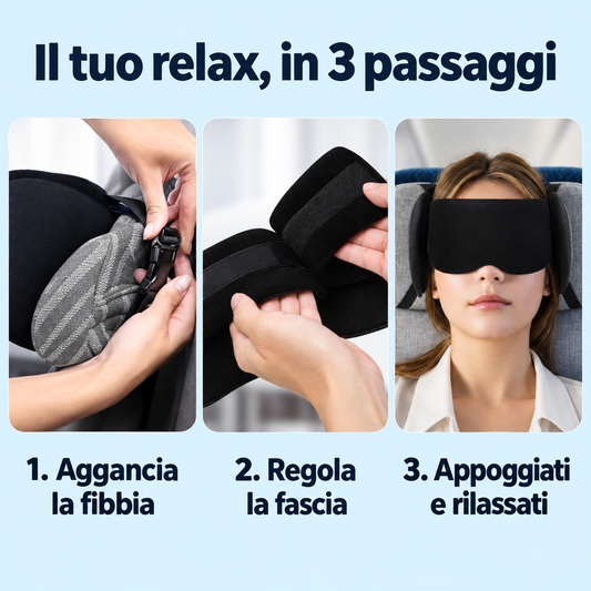 Come agganciare il supporto poggiatesta AYCS al sedile – Passo 1