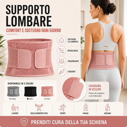 LumbarFlex Pro™ – Cintura Supporto Lombare Regolabile per Postura e Comfort